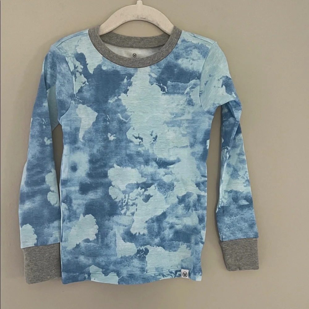 Honest Baby Blue Patterned Cotton Pajama Set 5T - Picture 2 of 7